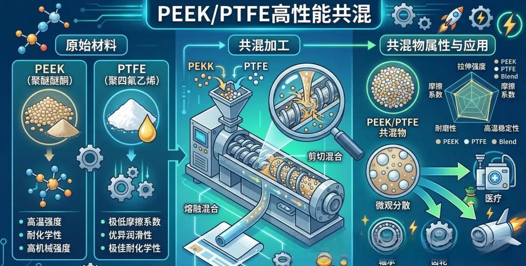 PEEK共混PTFE的定位——高温自润滑耐磨复合材料